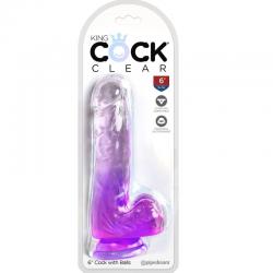 King cock clear - pene realistico con testiculos 13.5 cm morado