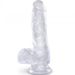 King cock clear - pene realistico con testiculos 13.5 cm transparente