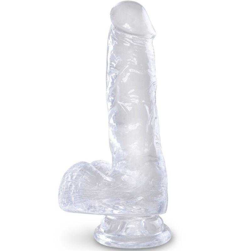 King cock clear - pene realistico con testiculos 13.5 cm transparente King cock clear - pene realistico con testiculos 13.5 cm transparente
