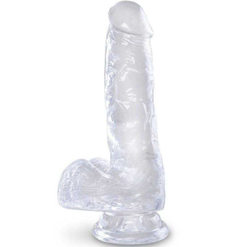 King cock clear - pene realistico con testiculos 13.5 cm transparente