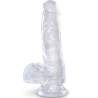 King Cock Clear 6 pulgadas con testículos transparente de perfil
