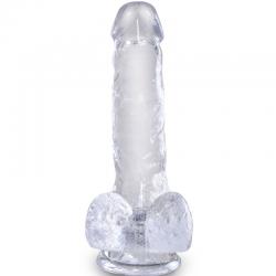 King cock clear - pene realistico con testiculos 13.5 cm transparente