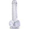 King Cock Clear 6 pulgadas con testículos transparente visto de frente