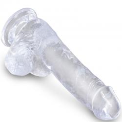 King cock clear - pene realistico con testiculos 13.5 cm transparente