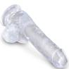 King Cock Clear 6 pulgadas con testículos transparente en diagonal