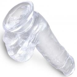 King cock clear - pene realistico con testiculos 13.5 cm transparente