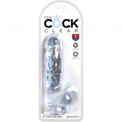 King cock clear - pene realistico con testiculos 13.5 cm transparente