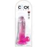 Blíster del King Cock Clear 7 pulgadas con testículos rosa