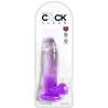 Blíster del King Cock Clear 7 pulgadas con testículos morado
