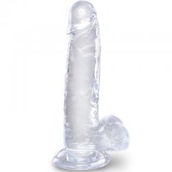 King cock clear - pene realistico con testiculos 15.2 cm transparente