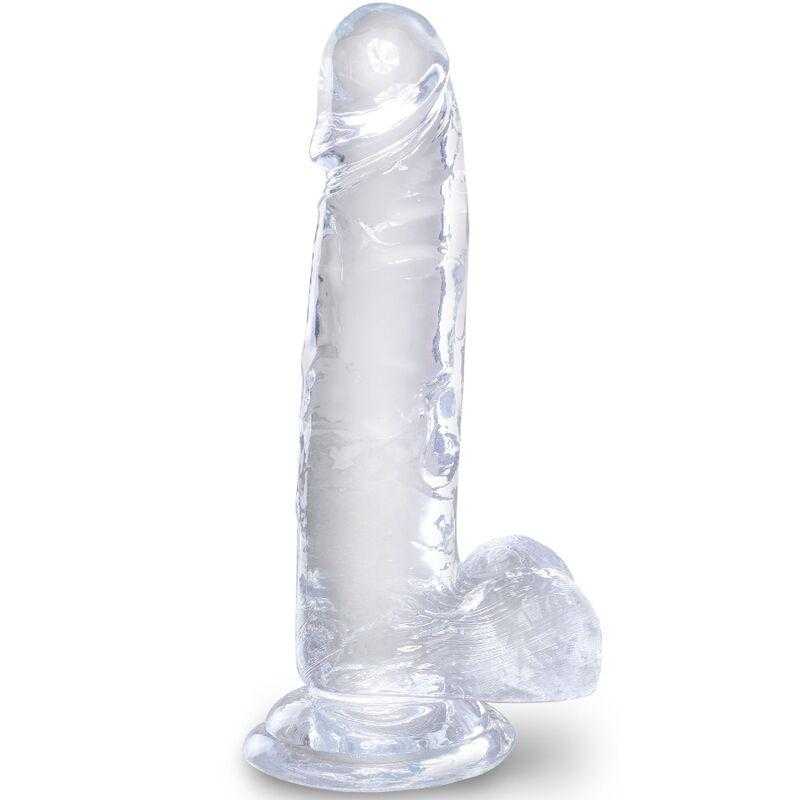 King cock clear - pene realistico con testiculos 15.2 cm transparente