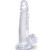 King Cock Clear 7 pulgadas con testículos transparente de perfil