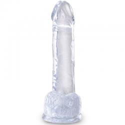 King cock clear - pene realistico con testiculos 15.2 cm transparente