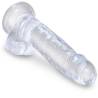 King Cock Clear 7 pulgadas con testículos transparente en diagonal