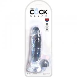 King cock clear - pene realistico con testiculos 15.2 cm transparente