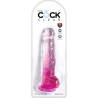 Blíster del King Cock Clear 8 pulgadas con testículos rosa