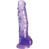 King Cock Clear 8 pulgadas con testículos morado