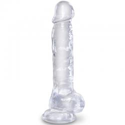 King cock clear - pene realistico con testiculos 16.5 cm transparente