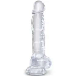King cock clear - pene realistico con testiculos 16.5 cm transparente