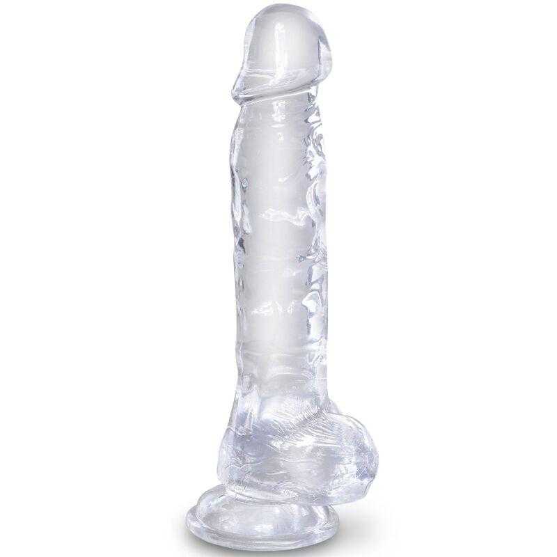 King cock clear - pene realistico con testiculos 16.5 cm transparente