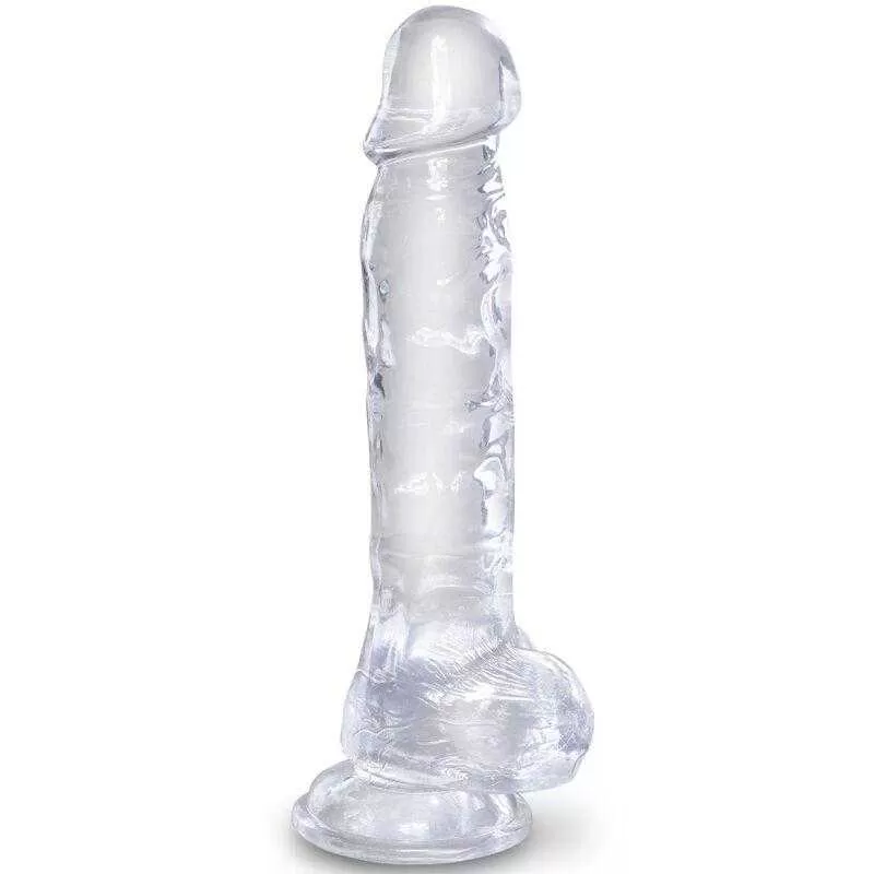 King cock clear - pene realistico con testiculos 16.5 cm transparente King cock clear - pene realistico con testiculos 16.5 cm transparente