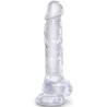 King cock clear - pene realistico con testiculos 16.5 cm transparente - 1