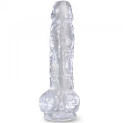 King cock clear - pene realistico con testiculos 16.5 cm transparente