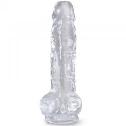 King cock clear - pene realistico con testiculos 16.5 cm transparente King cock clear - pene realistico con testiculos 16.5 cm transparente