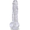 King cock clear - pene realistico con testiculos 16.5 cm transparente - 2