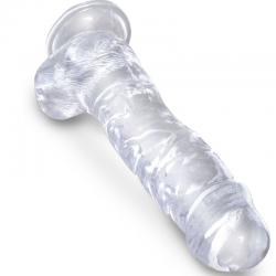 King cock clear - pene realistico con testiculos 16.5 cm transparente