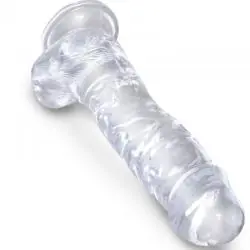 King cock clear - pene realistico con testiculos 16.5 cm transparente King cock clear - pene realistico con testiculos 16.5 cm transparente