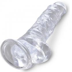 King cock clear - pene realistico con testiculos 16.5 cm transparente