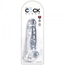 King cock clear - pene realistico con testiculos 16.5 cm transparente