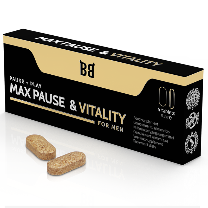 Blackbull by spartan - max pause & vitality retardante para hombre 4 cápsulas