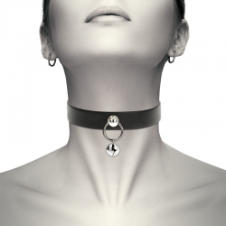 Coquette chic desire - collar cuero vegano accesorio woman cascabel/aro