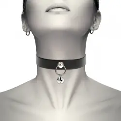 Coquette chic desire - collar cuero vegano accesorio woman cascabel/aro