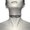 Coquette choker cuero vegano grabado sexy - 1