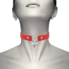 Coquette collar cuero vegano rojo con corazón con llave - 1