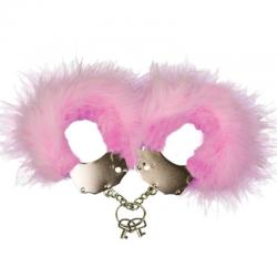 Adrien lastic - esposas metal con plumas rosa