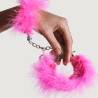 Adrien lastic - esposas metal con plumas rosa - 2