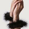 Adrien lastic - esposas metal con plumas negro - 2