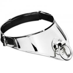 Metal hard collar restriccion con anilla y candado 12.5 cm