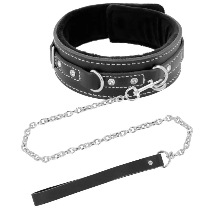 Darkness - collar leather con correa alta calidad Darkness - collar leather con correa alta calidad