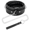 Collar negro Darkness acolchado con cadena y asa