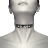 Coquette choker cuero vegano grabado slave - 1