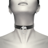 Coquette choker cuero vegano doble anilla color negro - 1