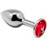 Plug anal de metal Alive talla M con joya roja