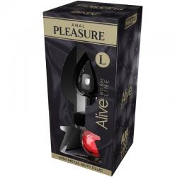 Alive - anal pleasure mini plug metal rojo talla l