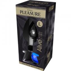Alive - anal pleasure mini plug metal azul talla l