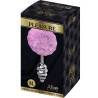 Plug Alive en espiral con pompón violeta claro talla M, la caja